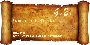 Gavrila Elfrida névjegykártya